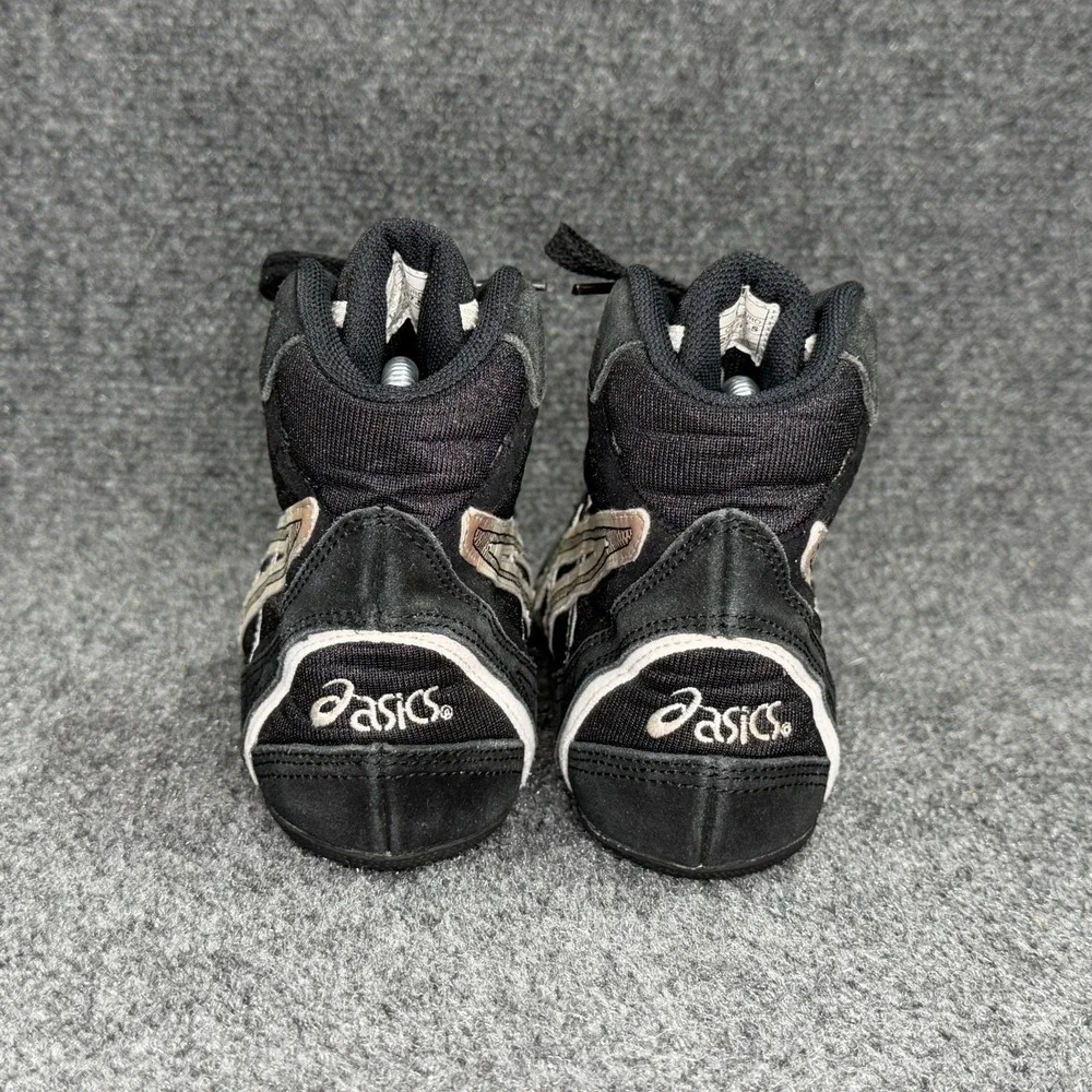 Asics Mosh Wrestling Shoes Boys 6 Black Suede Vintage Folkstyle Greco Boxing MMA